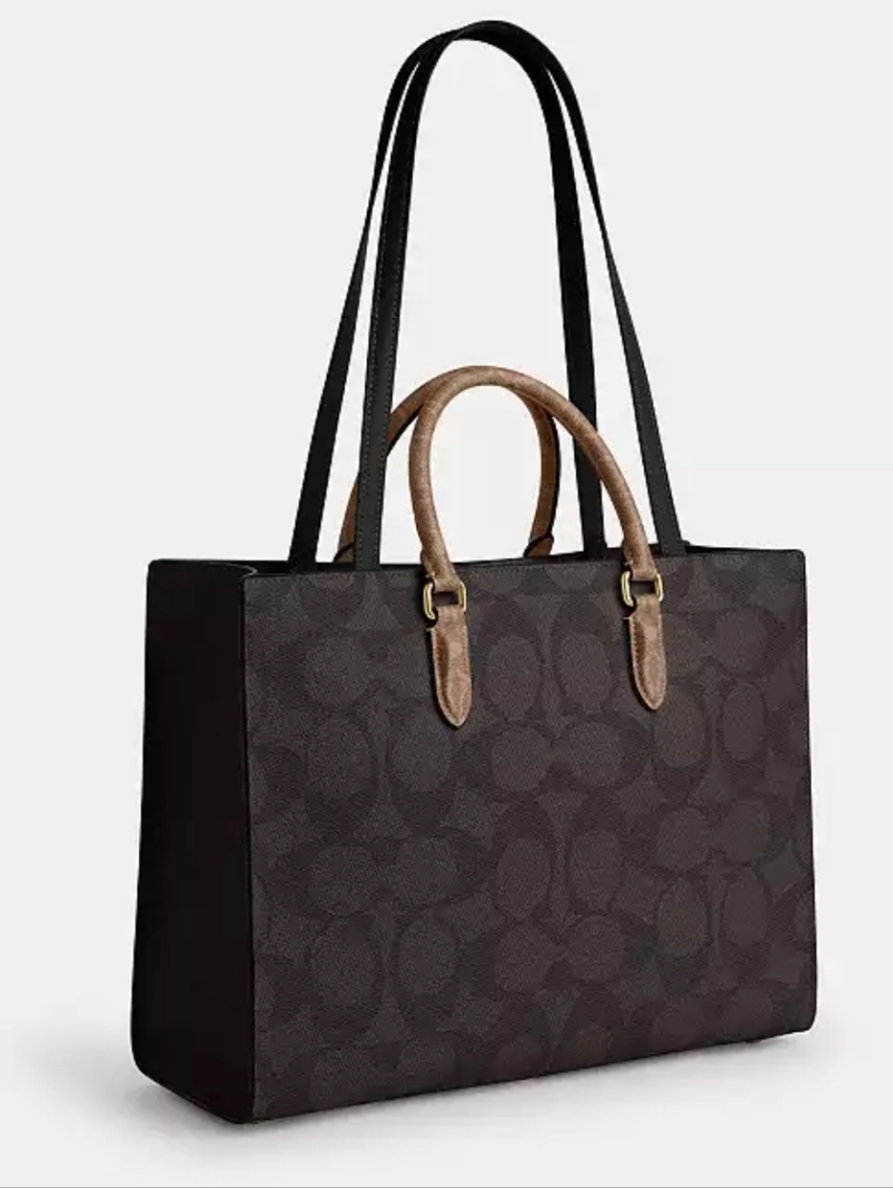 Coach Bag Logo Large Purse Tote With Shoulder Strap - Picture 8 of 11